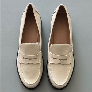New Nordstrom Lafayette Penny Loafer Off White Size 10M